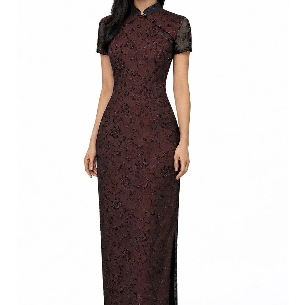 rampage evening dresses AGB Byer California | Dresses | Vtg Y2k Rampage Cheongsam Asian Burnout  Dress Sz Black Whimsy Goth Vamp Prom